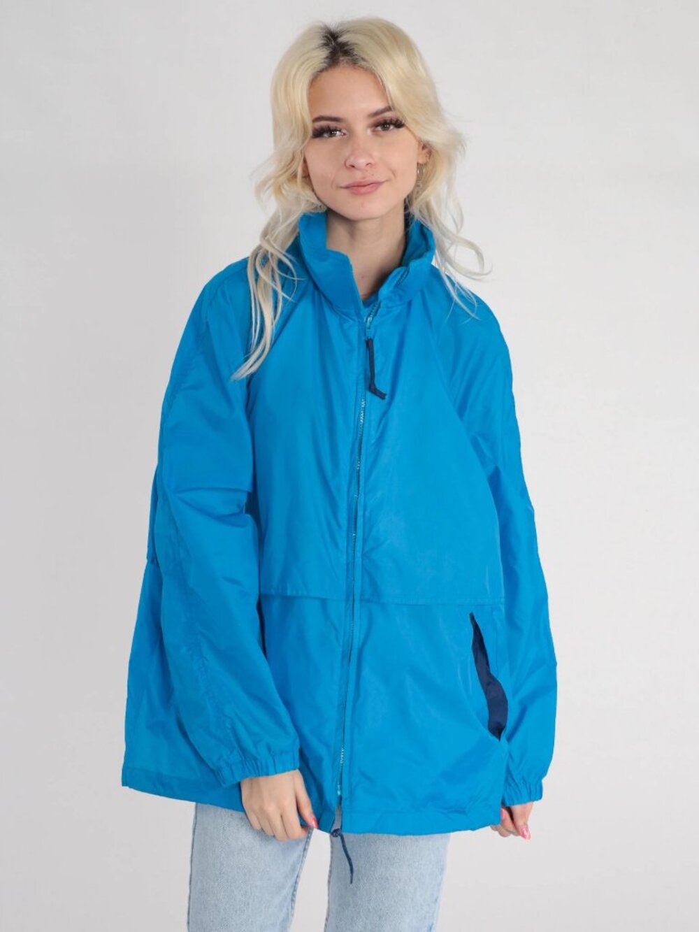 Vintage | Eddie Bauer | Blue Windbreaker Rain Jacket 90s | Size L